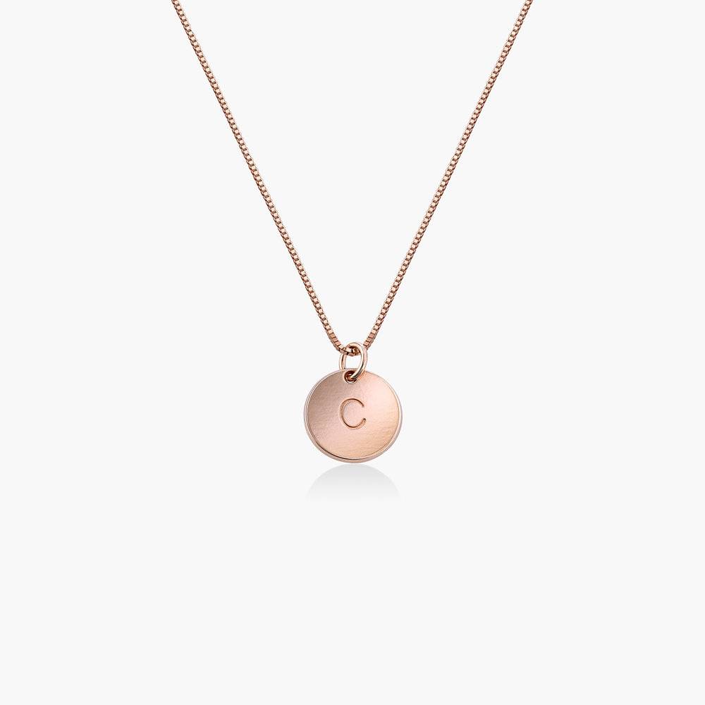 Willow Disc Initial Necklace - Rose Gold Vermeil