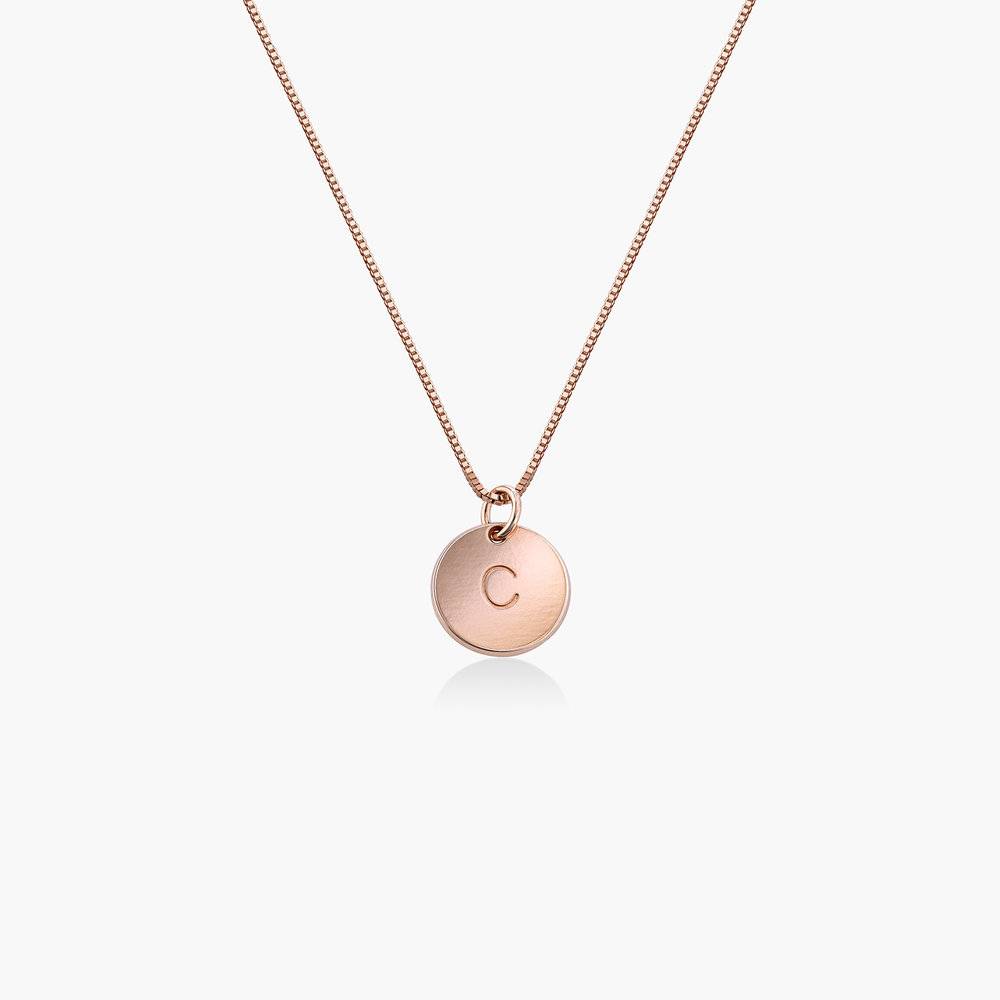 Collier Willow Disque Initiale - Or Vermeil Rose photo du produit