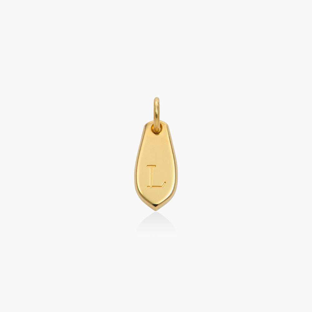 Willow Drop Initial Charm- Gold Vermeil