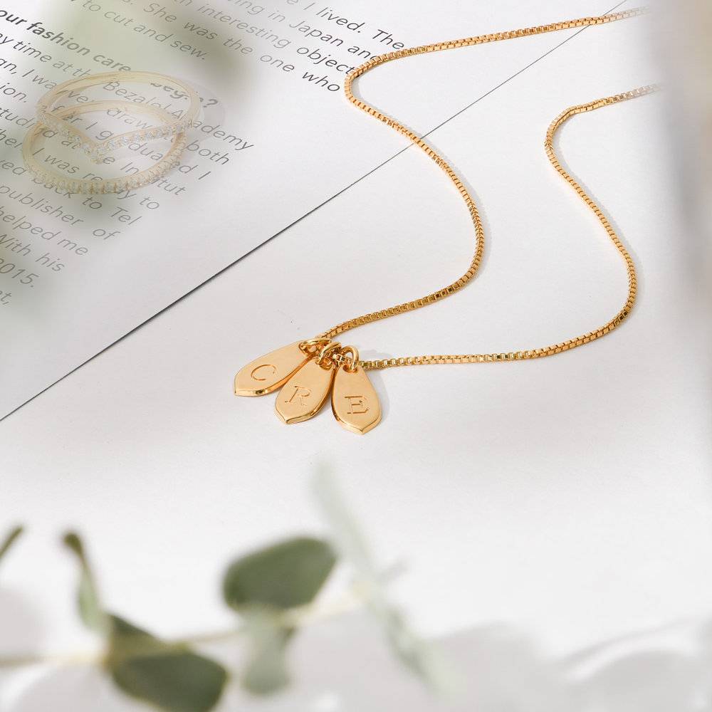 Willow Drop Initial Charm- Gold Vermeil-2 product photo