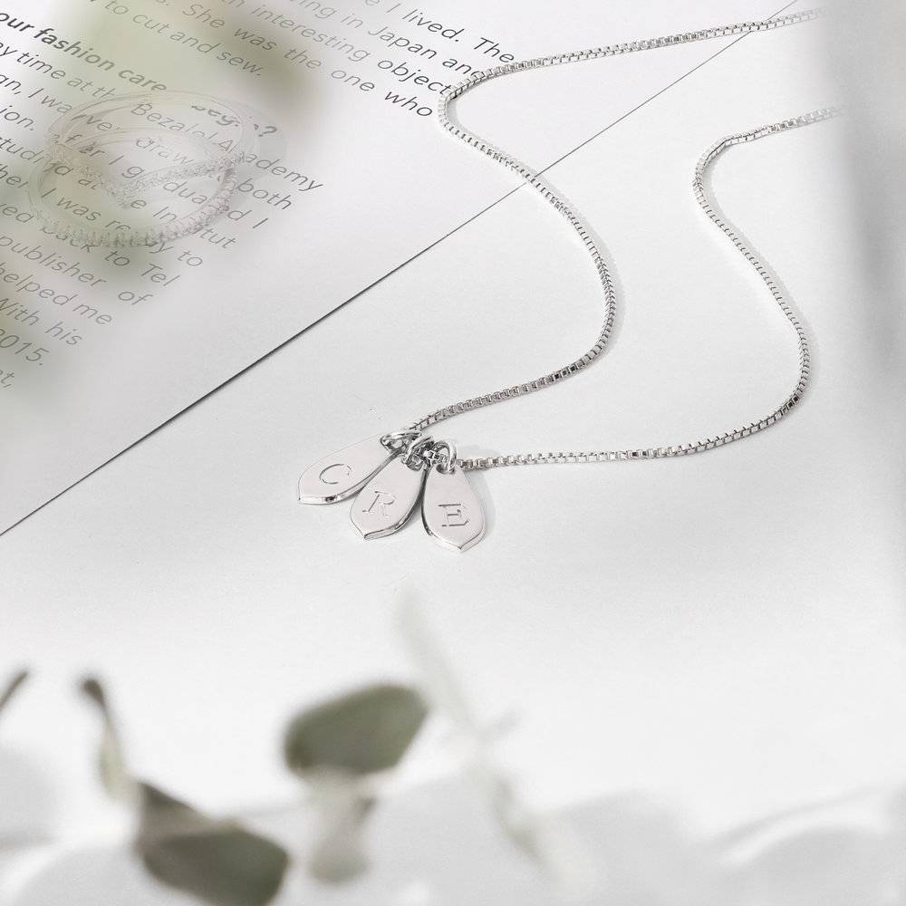 Willow Drop Initial Necklace - Sterling Silver-3 product photo