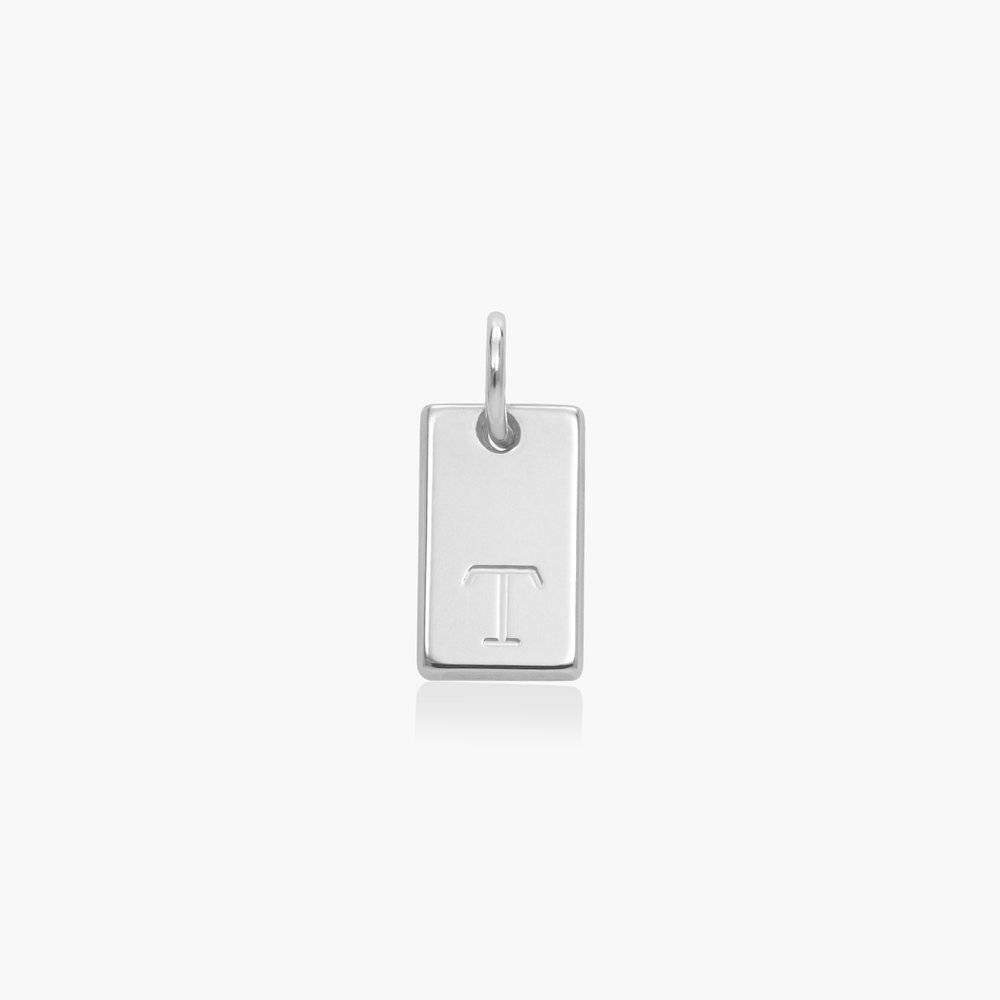 Willow Tag Initial Charm- 10k White Solid Gold-2 photo du produit