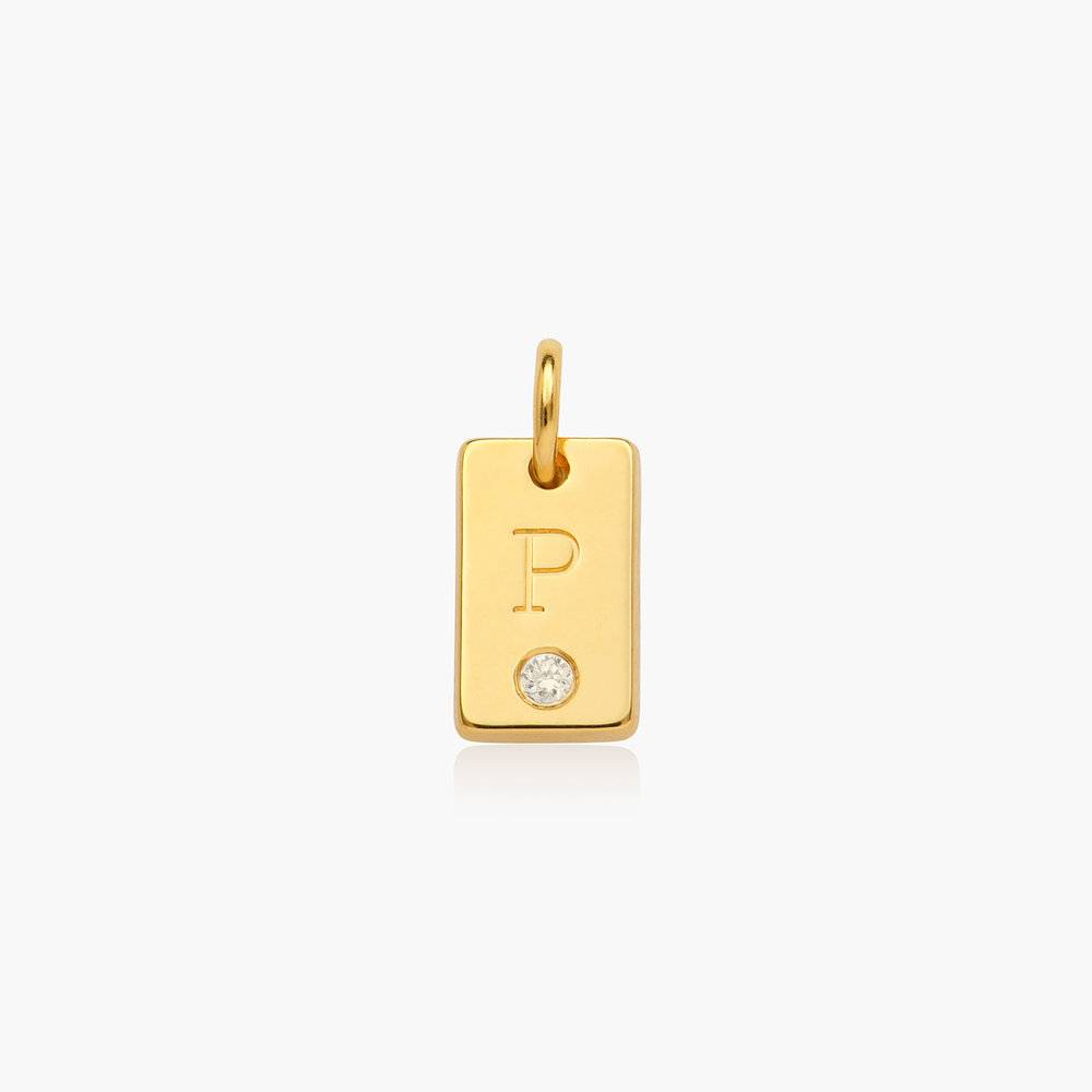Willow Tag Initial Charm With Diamond - Gold Plated-1 product photo