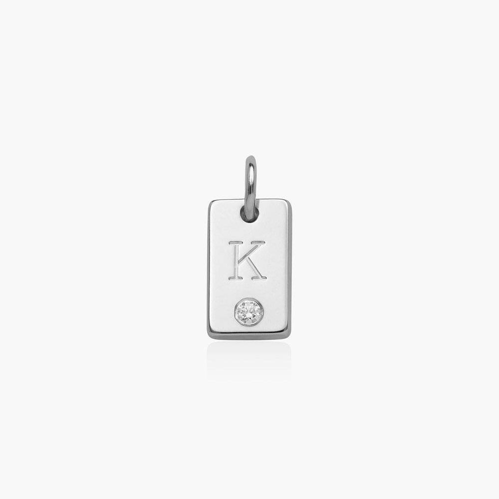 Willow Tag Initial Charm With Diamond - Sterling Silver product photo