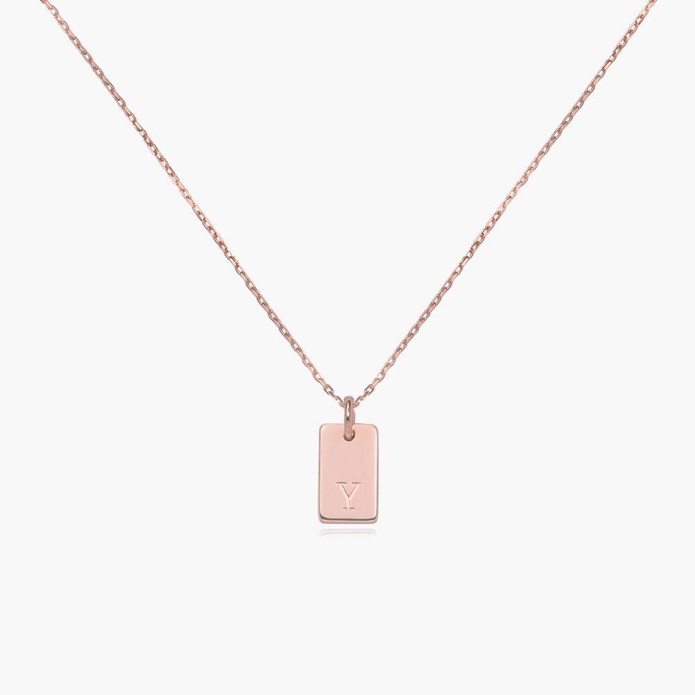 Willow Tag Initial Necklace – 14k Solid Rose Gold product photo
