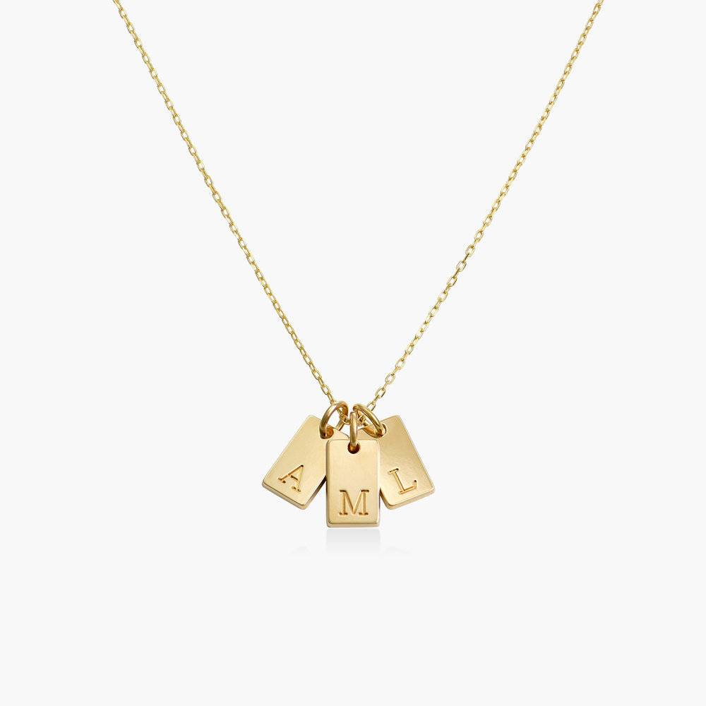 Willow tag Initial Necklace - 14K Solid Gold-1 product photo