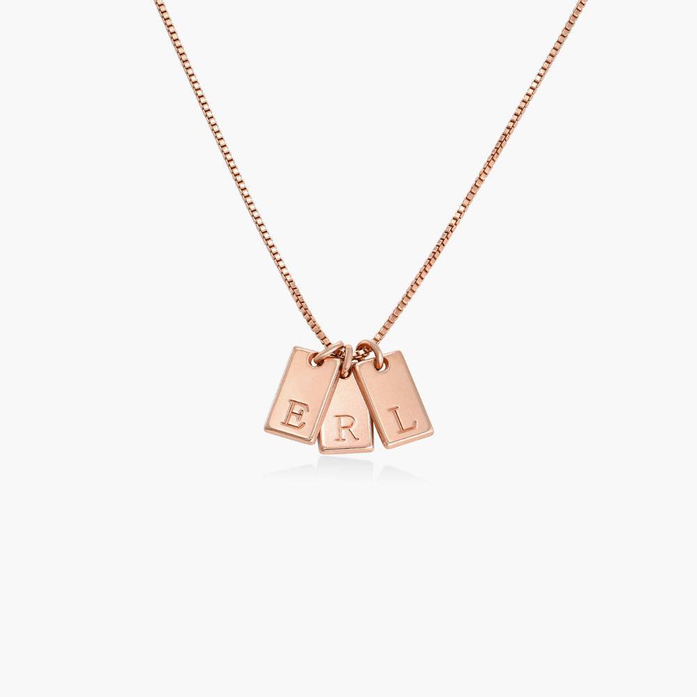 Willow Tag Initial Necklace - Rose Gold Plating-3 photo du produit