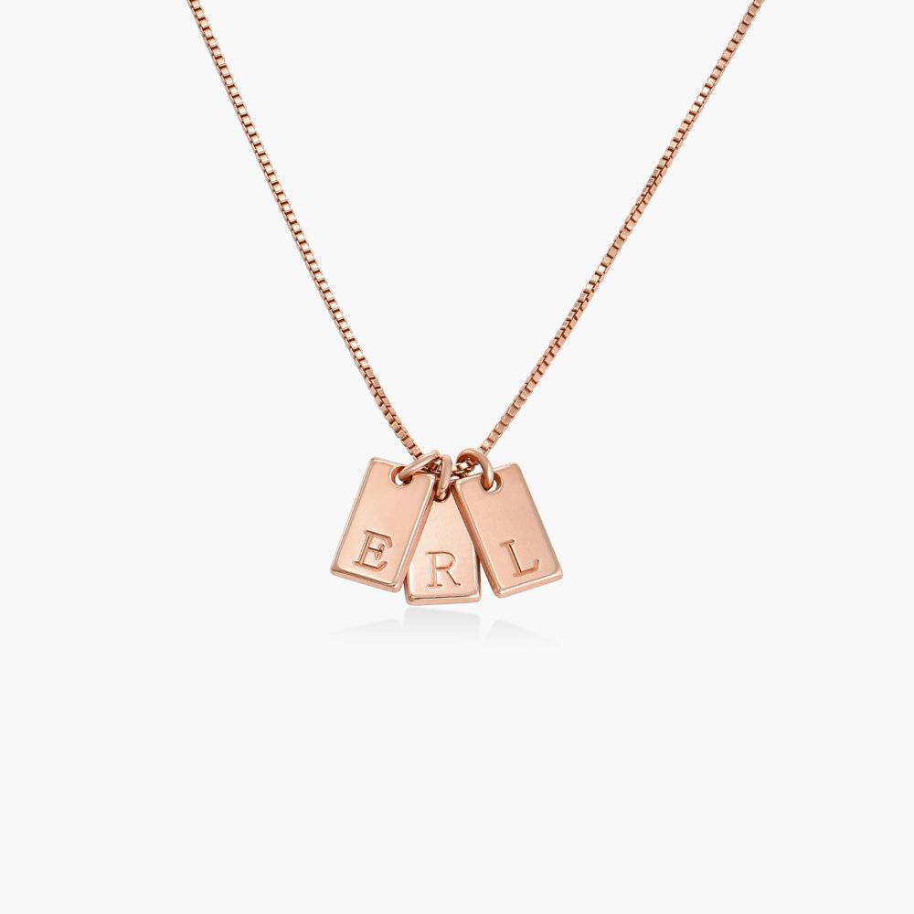 Willow Tag Initial Necklace - Rose Gold Plating-2 photo du produit