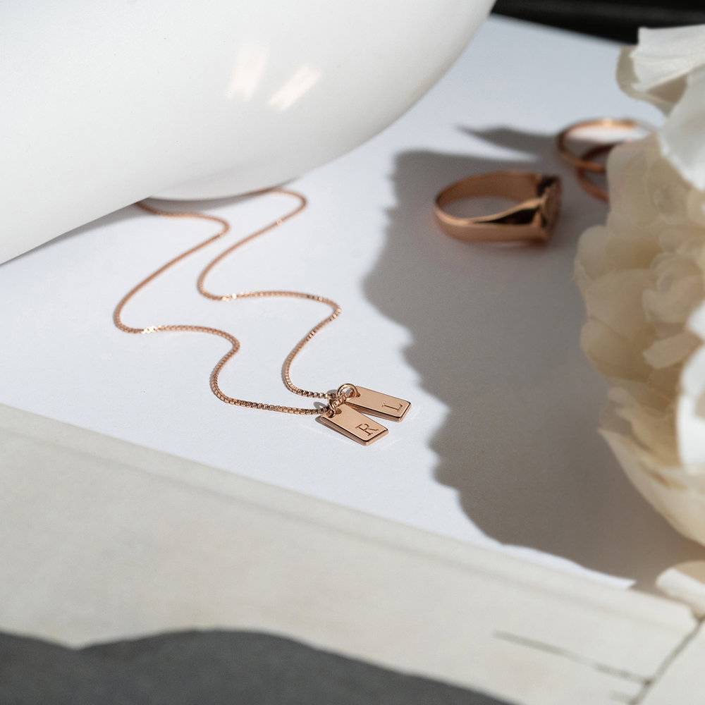 Willow Tag Initial Necklace - Rose Gold Plating-5 photo du produit