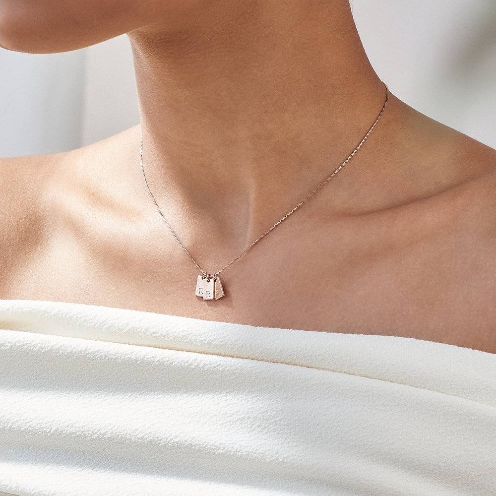 Willow Tag Initial Necklace - Rose Gold Plating-1 photo du produit