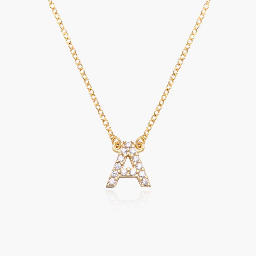 Zoe 14K Gold Initial Necklace with Zirconia-1 product photo