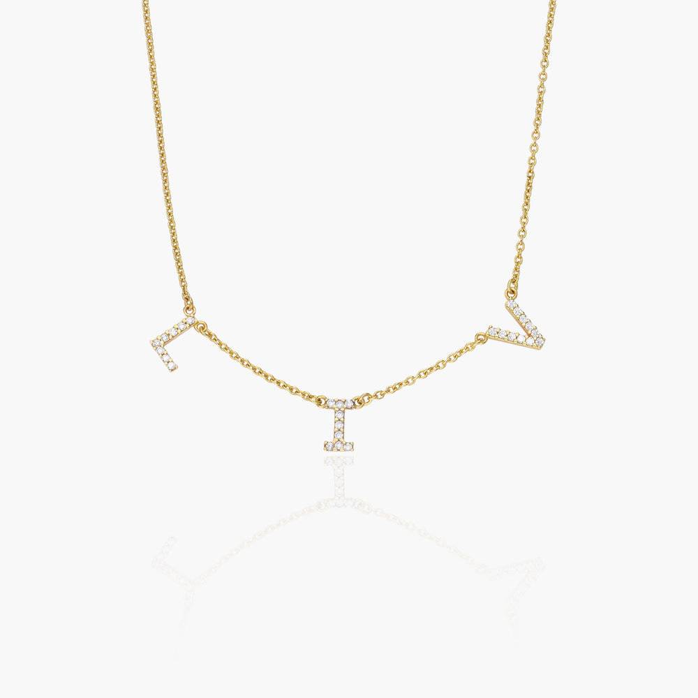 Zoe Cubic Zirconia Initial Necklace - Gold Vermeil-4 product photo