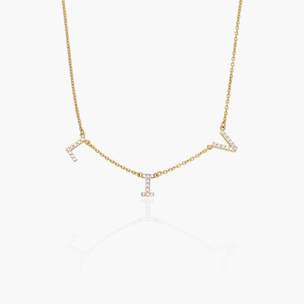 Letter A Inline Initial Necklace in 18k Gold Vermeil