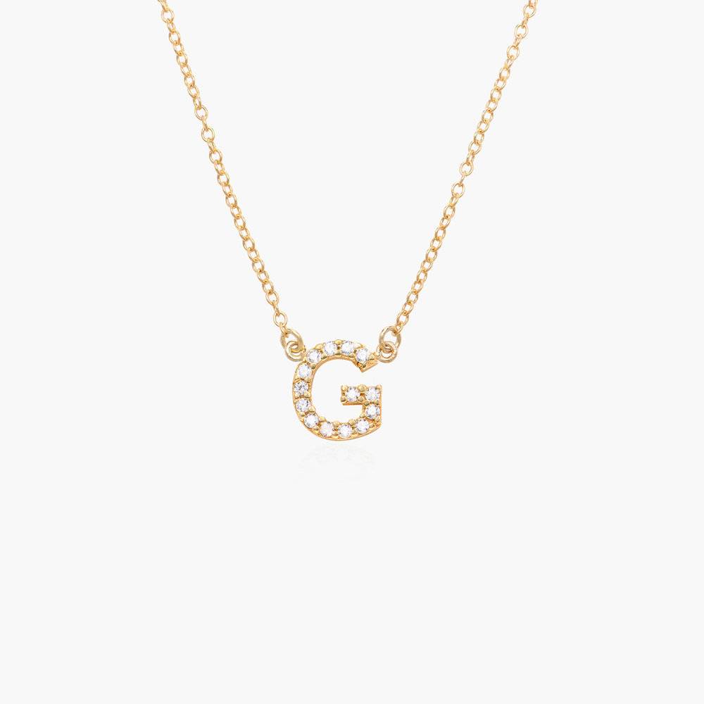 Zoe Initial Necklace with Diamonds - Gold Vermeil-3 product photo