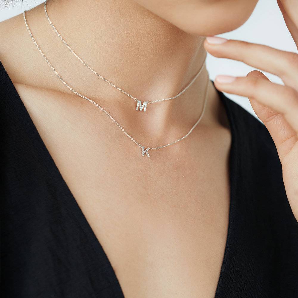 Dainty Serif Initial Necklace — GLDN