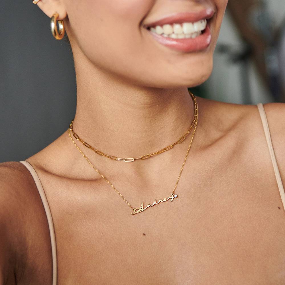 Small Paperclip Chain Necklace - Gold Vermeil