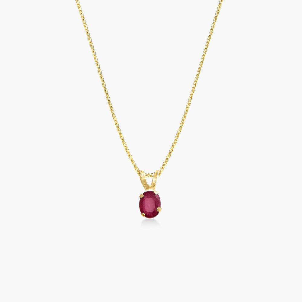 Ruby Pendant Necklace - 14K Solid Gold
