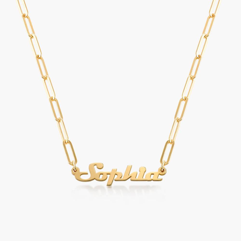 Link Chain Name Necklace - Gold Plated
