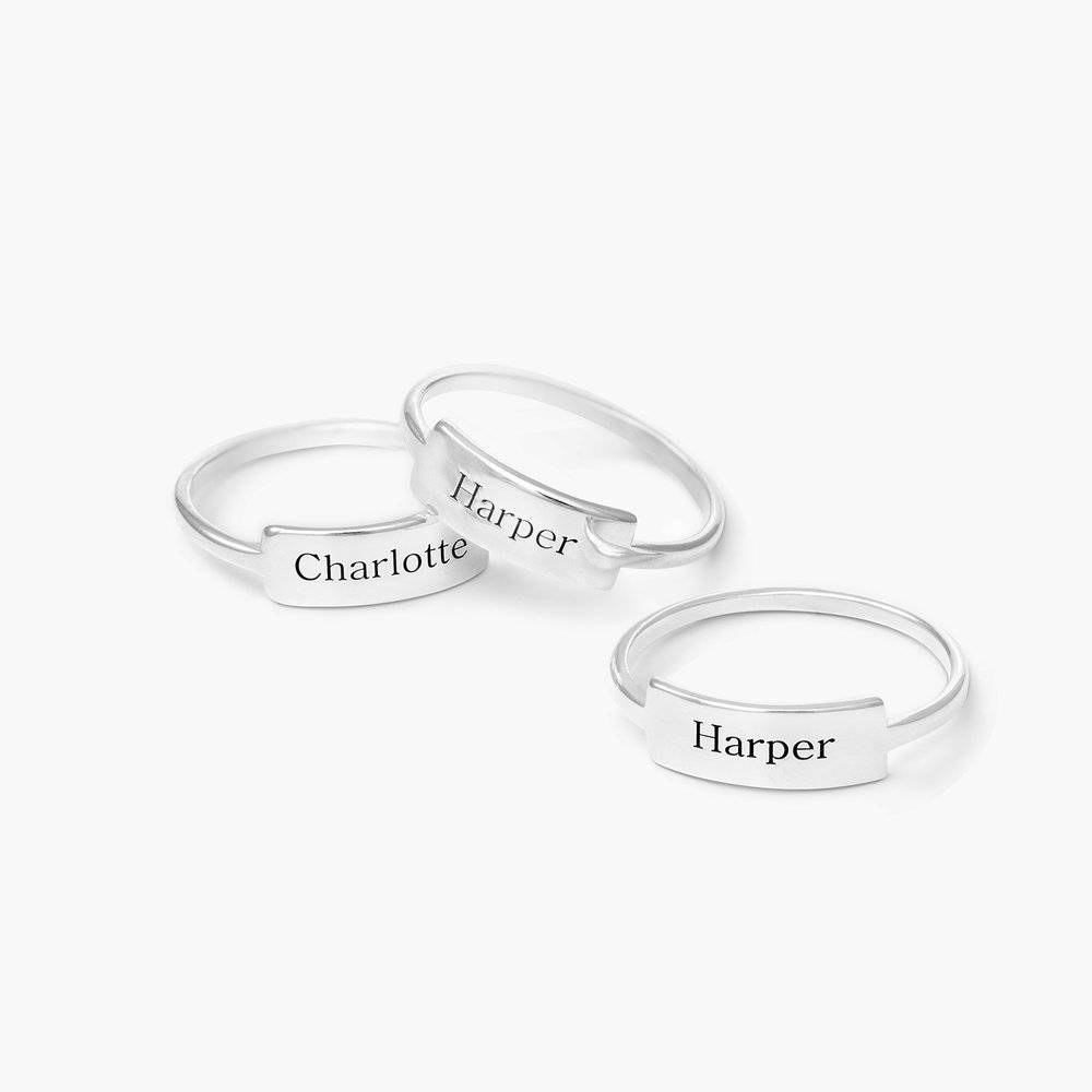 Engraved Nameplate Ring - Sterling Silver