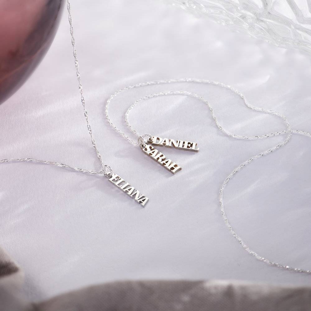 Singapore Chain Name Necklace - 14k White Gold