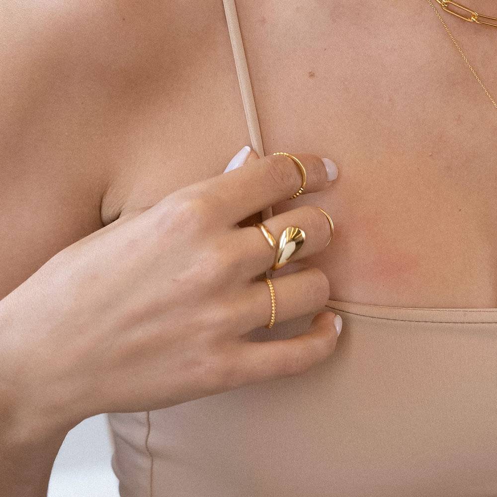 Tear Drop Open Statement Ring - Gold Plated