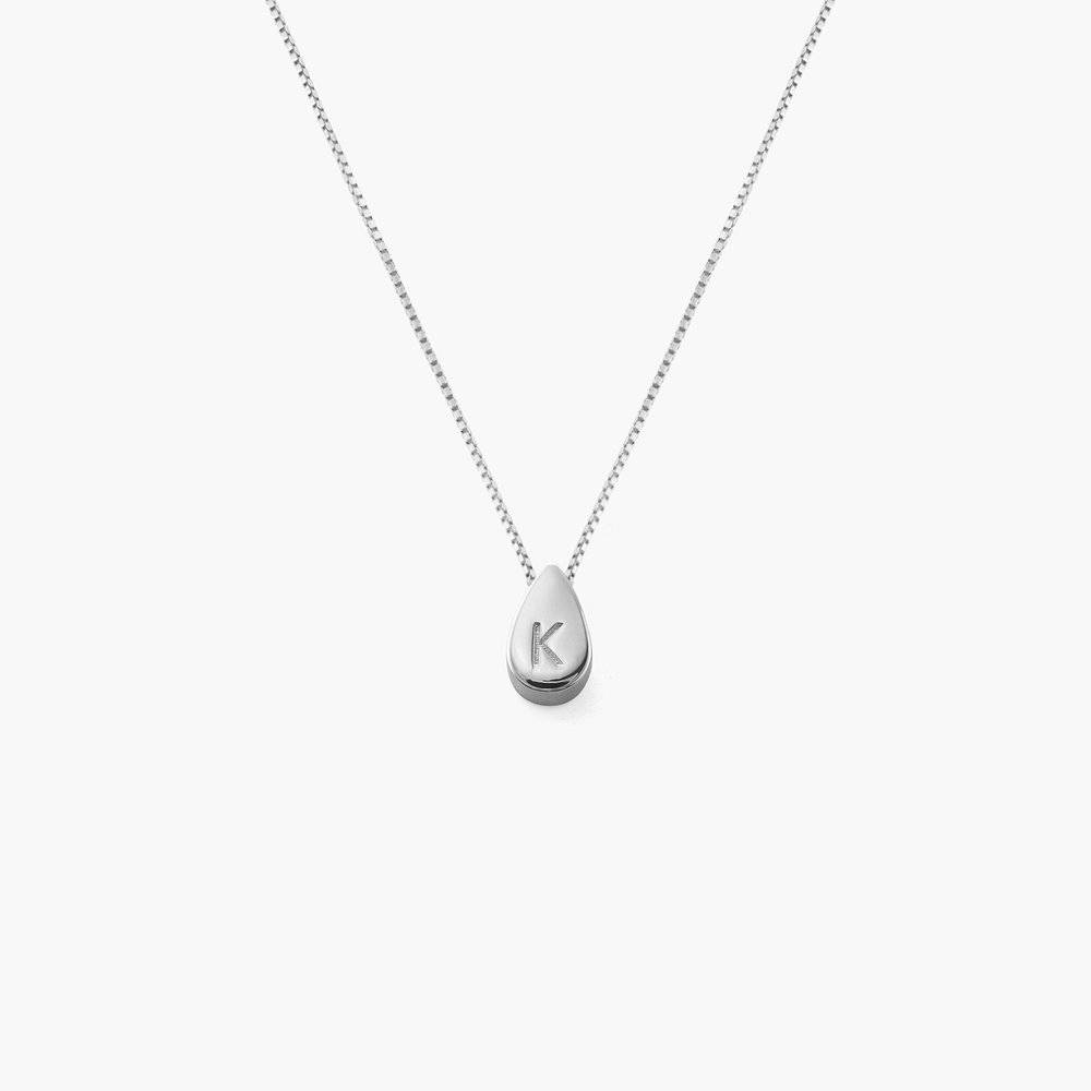 Teardrop Initial Necklace - Sterling Silver