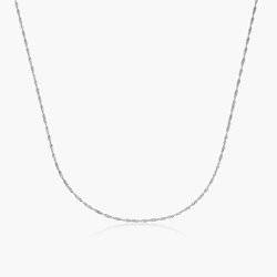 Twist Chain Necklace- 14K White Gold