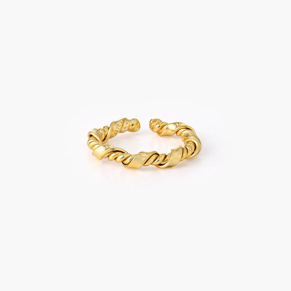 Twisted Chain Link Ring Band - Gold Plated