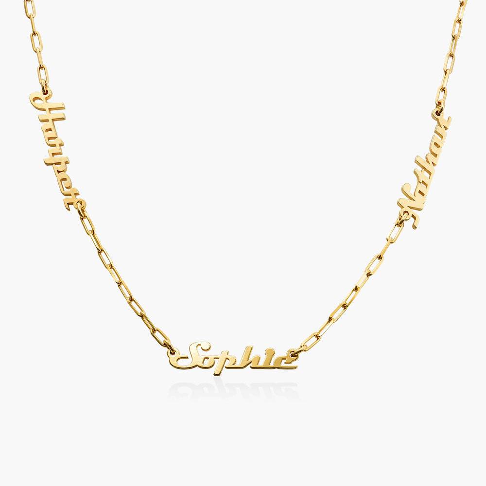 Multiple Link Name Necklace - Gold Vermeil