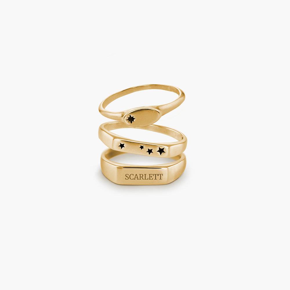 Wanderlust Thin Signet Ring - Gold Plated