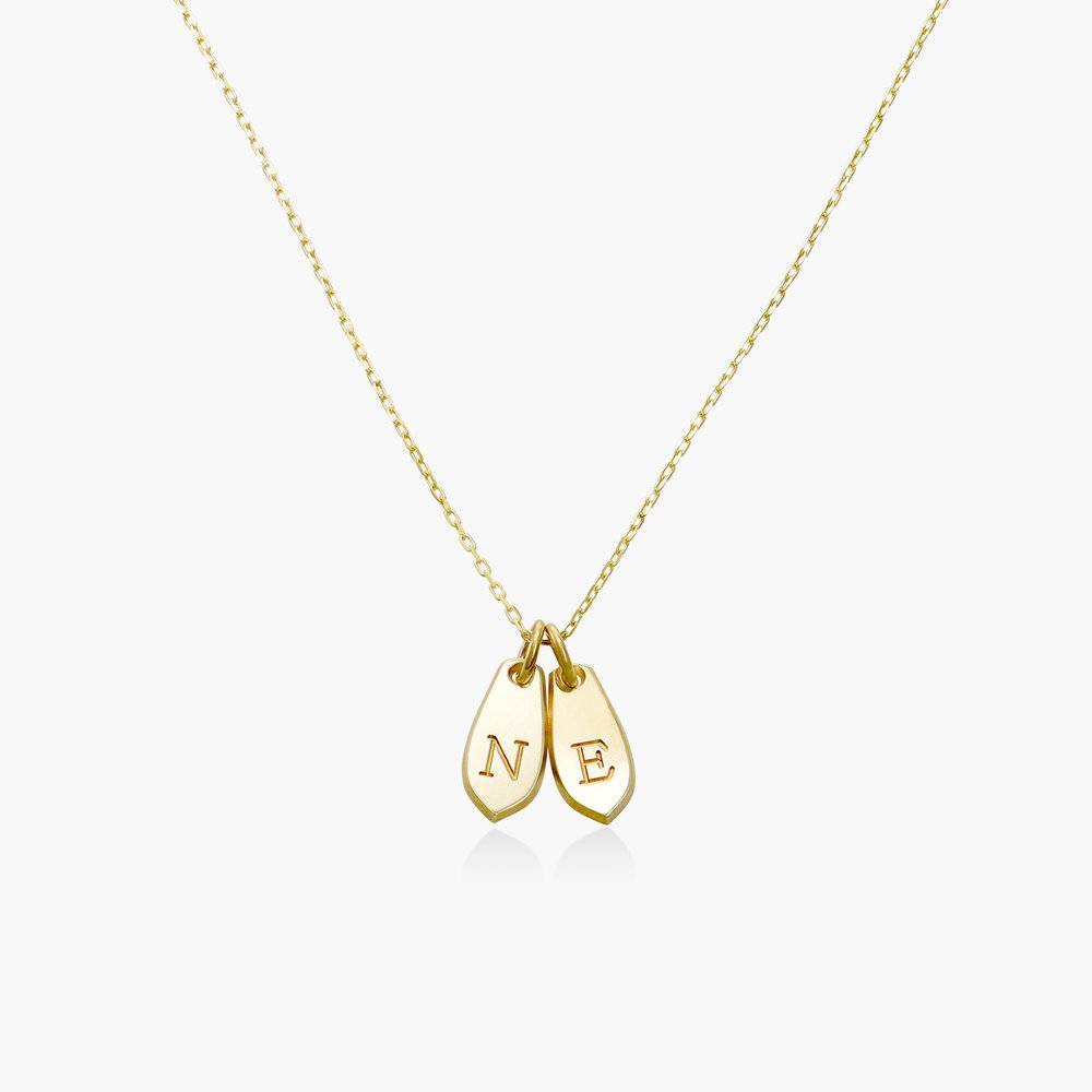 Willow Drop Initial Necklace - 14K Solid Gold
