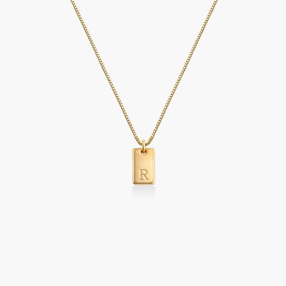 Willow Tag Initial Necklace - Gold Vermeil