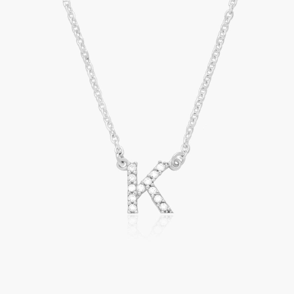 Zoe Cubic Zirconia Initial Necklace - Silver