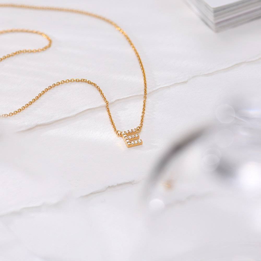 Zoe Initial Necklace with Diamonds - Gold Vermeil