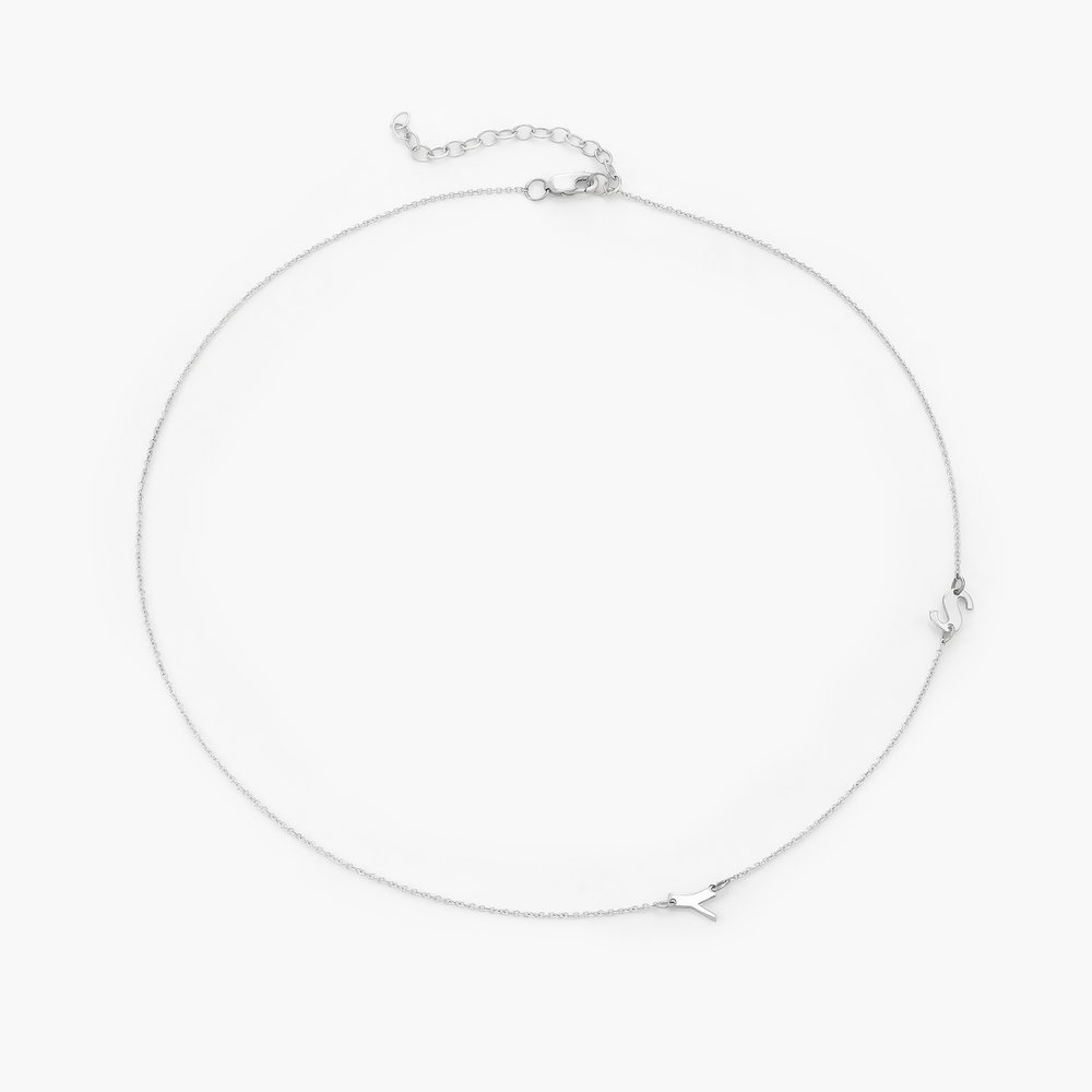 Collier Mini Initiale - Or blanc 14 carats - 1