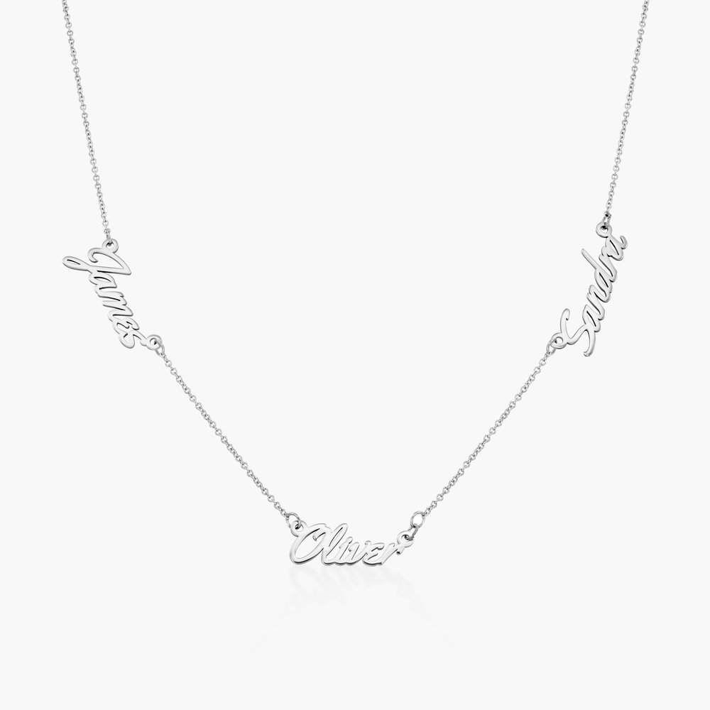 Real Love Multiple Name Necklace - 14k White Solid Gold