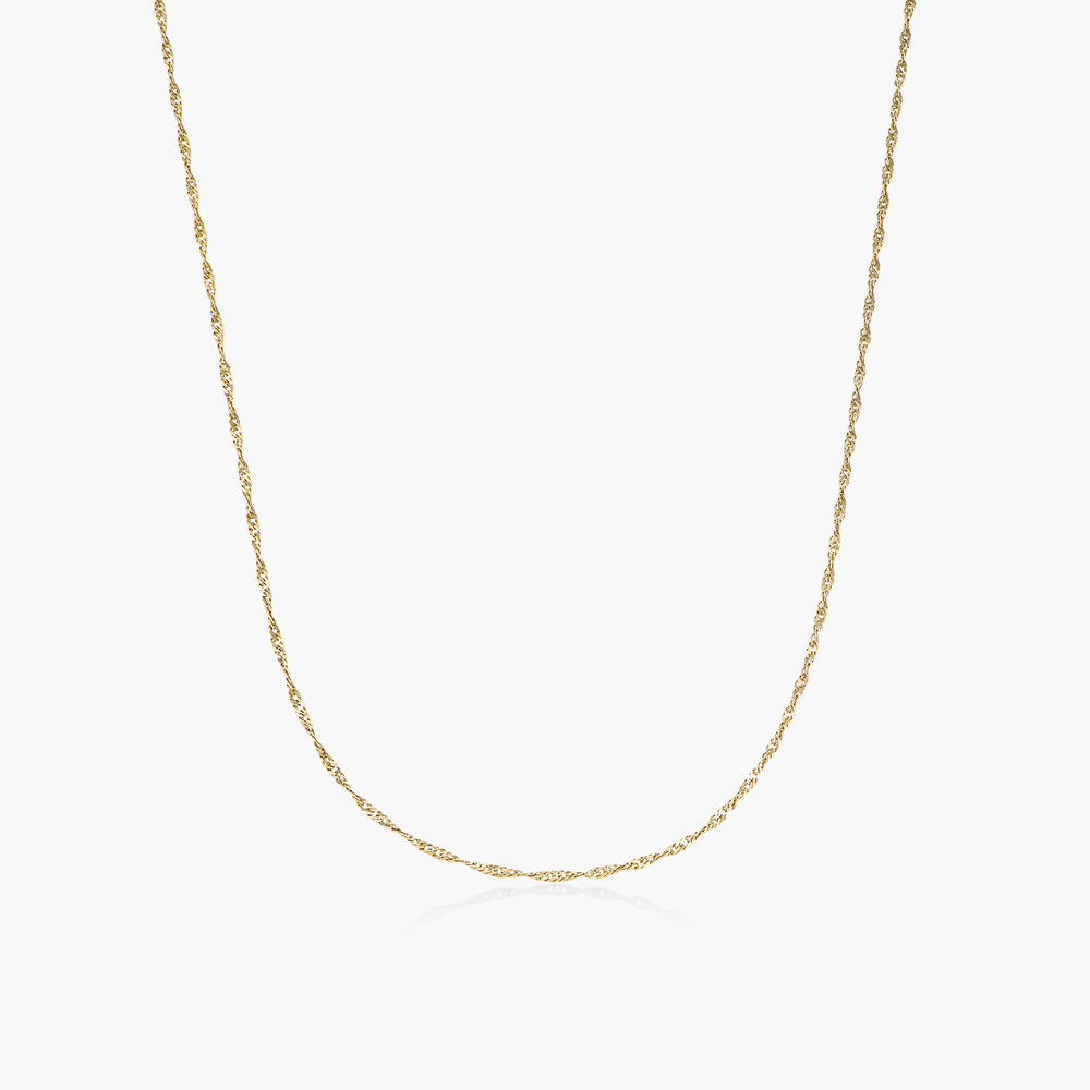 Twist Chain Necklace- 14K Solid Gold