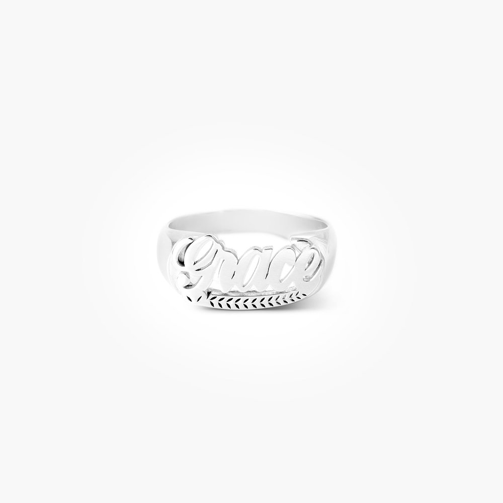 Throwback Name Ring - Silver product photo