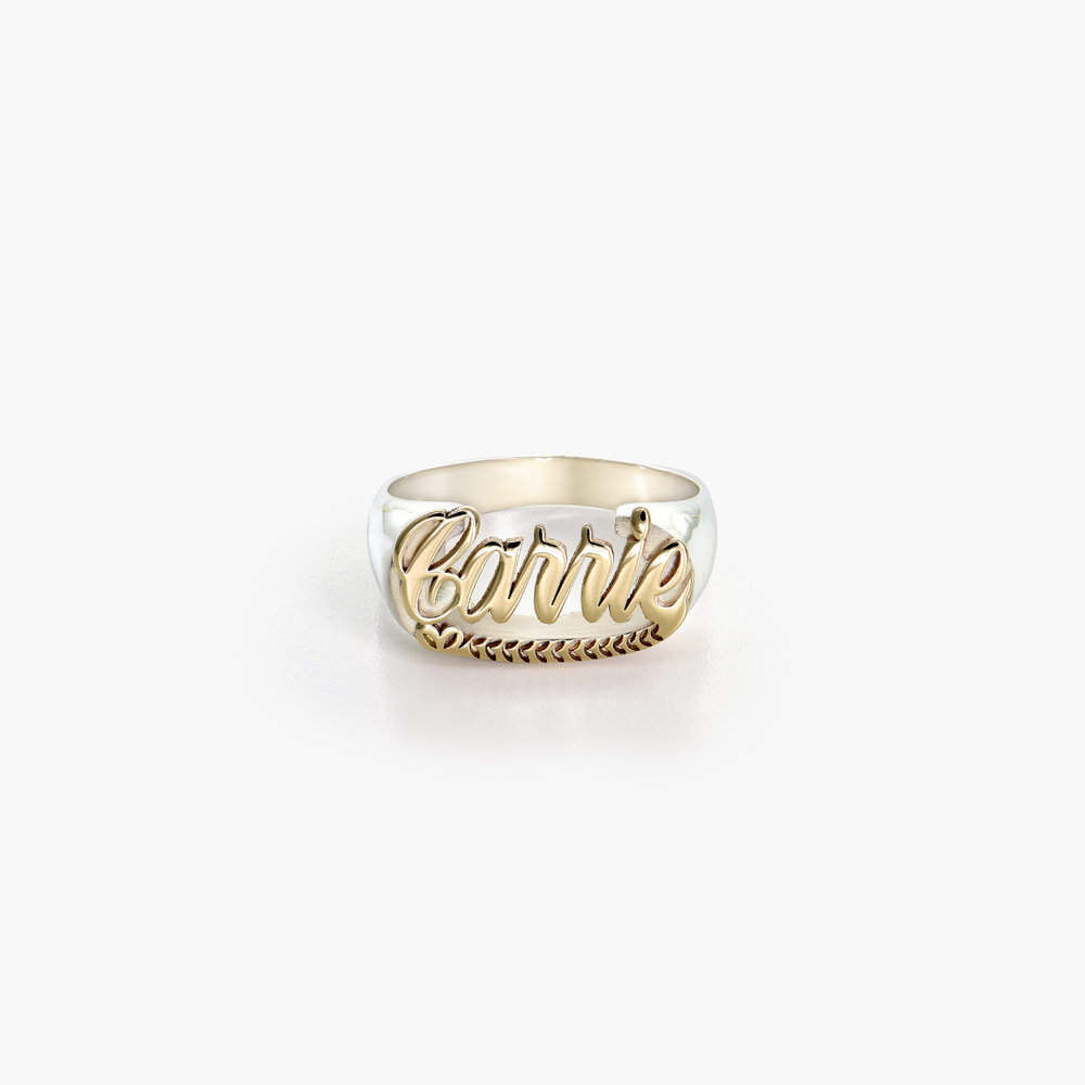 Throwback Name Ring - Sterling Silver & 10k Yellow Gold
