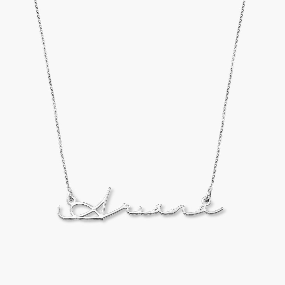 Cursive Tiny Dainty Custom Name Necklace Genuine 14K 18K Gold Personalized Name Plate Necklace Script Vertical Name Necklace Gift for Mom