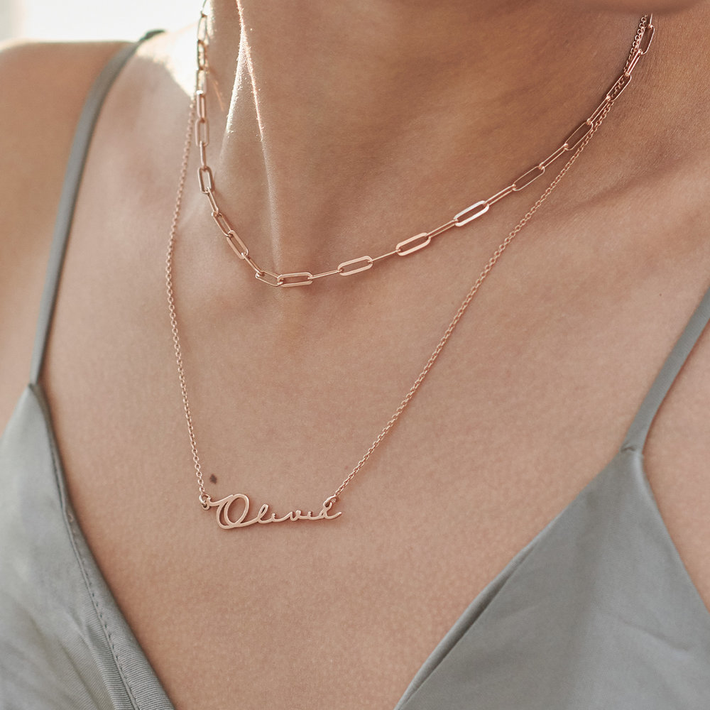Mon Petit Name Necklace - Rose Gold Vermeil - 3 product photo