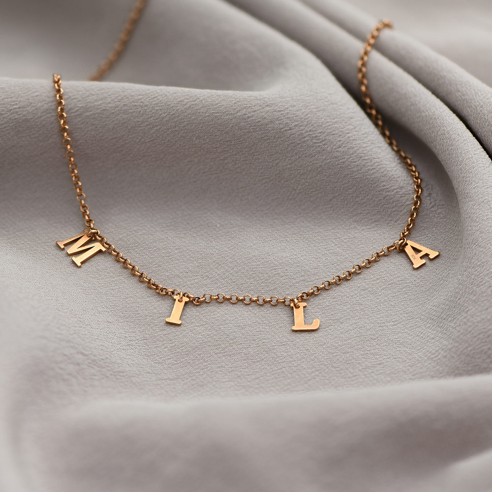 A to Z Name Choker - Rose Gold Plated - 2