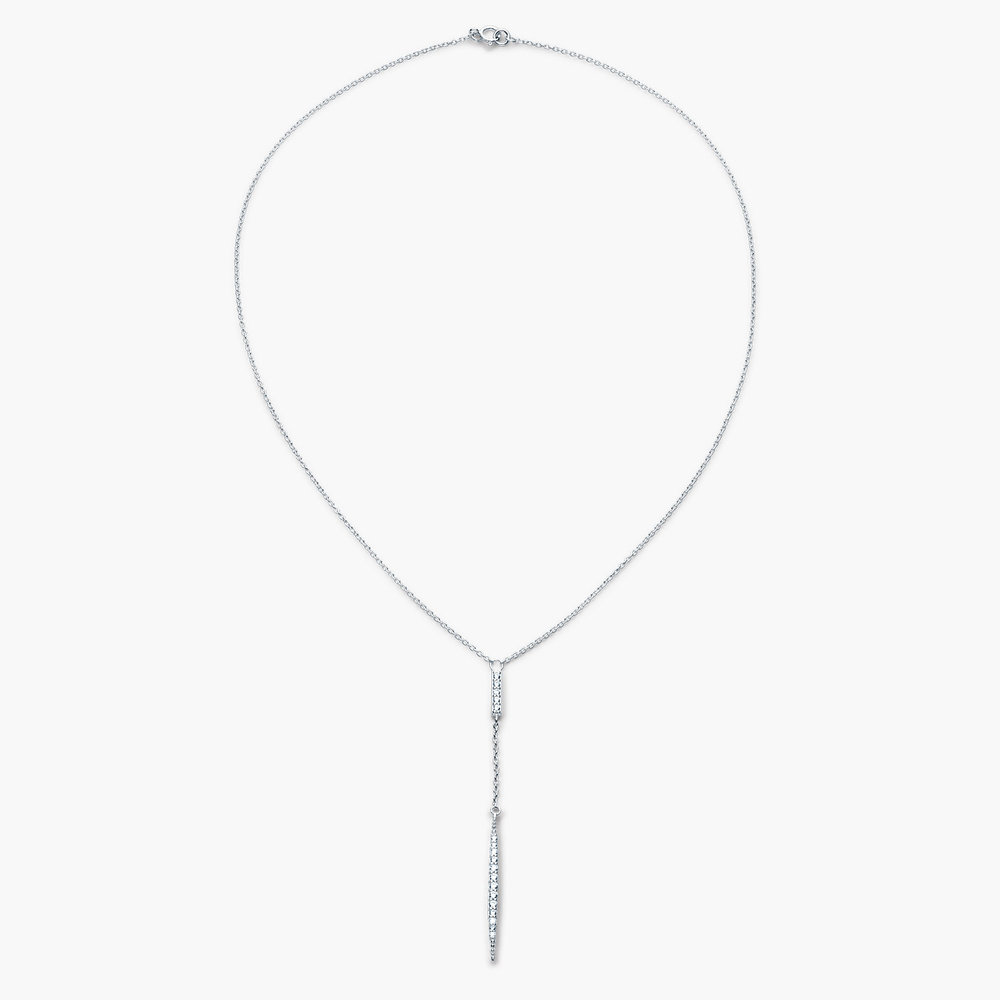 Elle Necklace with Cubic Zirconia - Silver - 1
