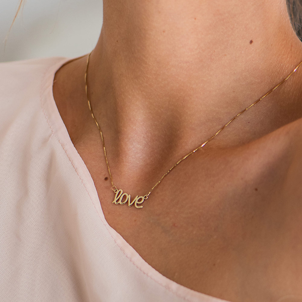 Pixie Name Necklace - 14K Solid Gold - 2 product photo