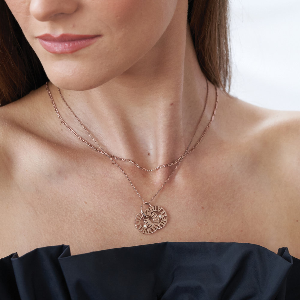Tokens of Love Necklace with Diamond - Rose Gold Plated - 4