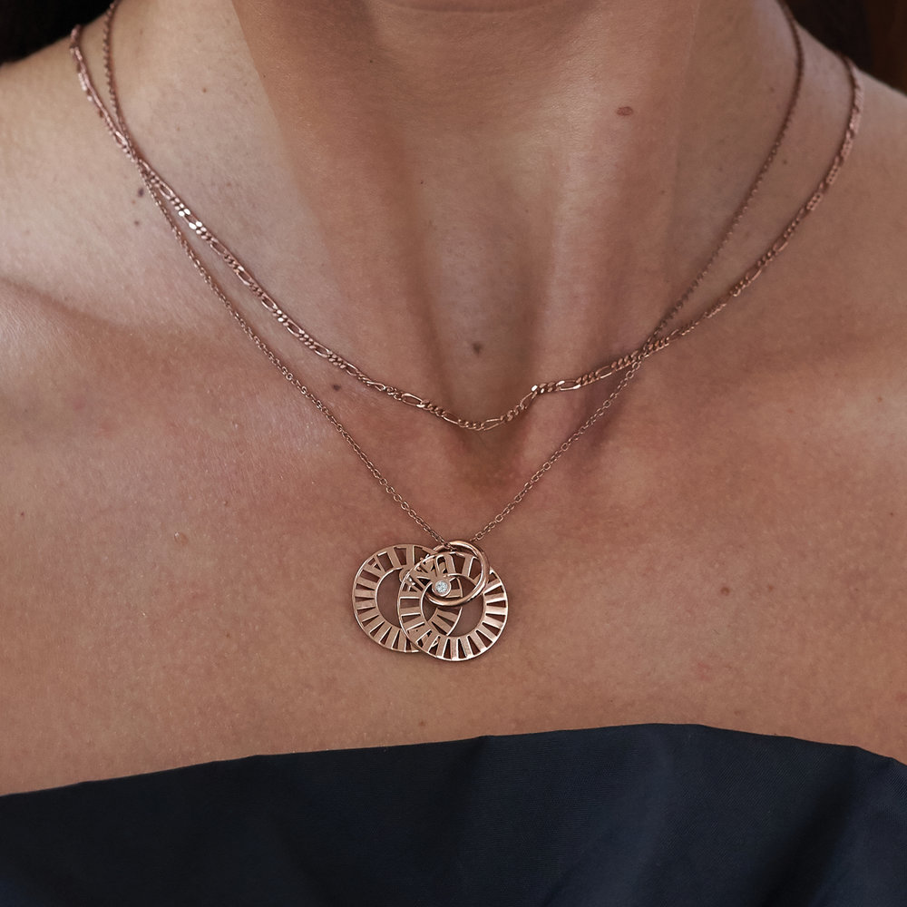 Tokens of Love Necklace with Diamond - Rose Gold Plated - 5
