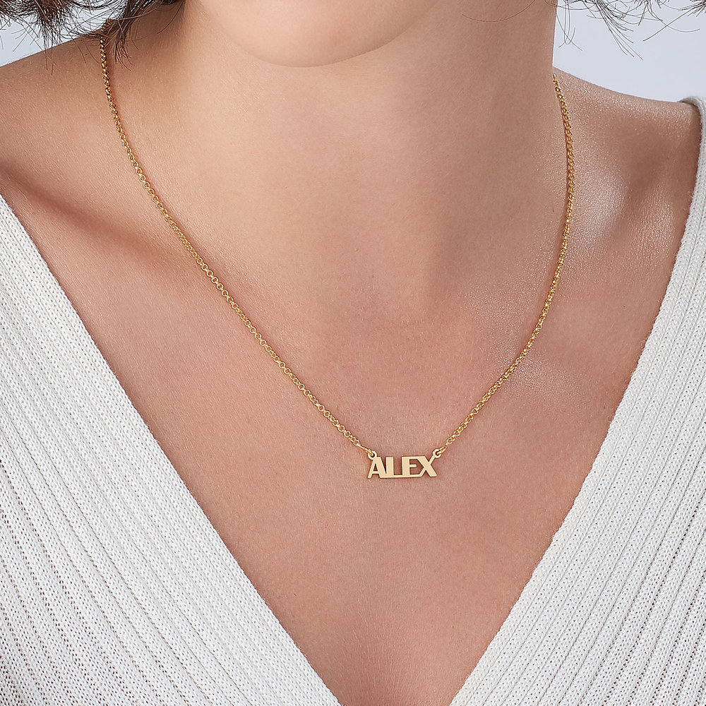 Gatsby Name Necklace - Gold Vermeil - 2 product photo