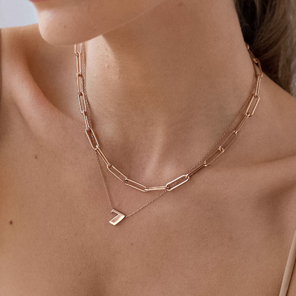 Number Necklace - Rose Gold Plated - 3