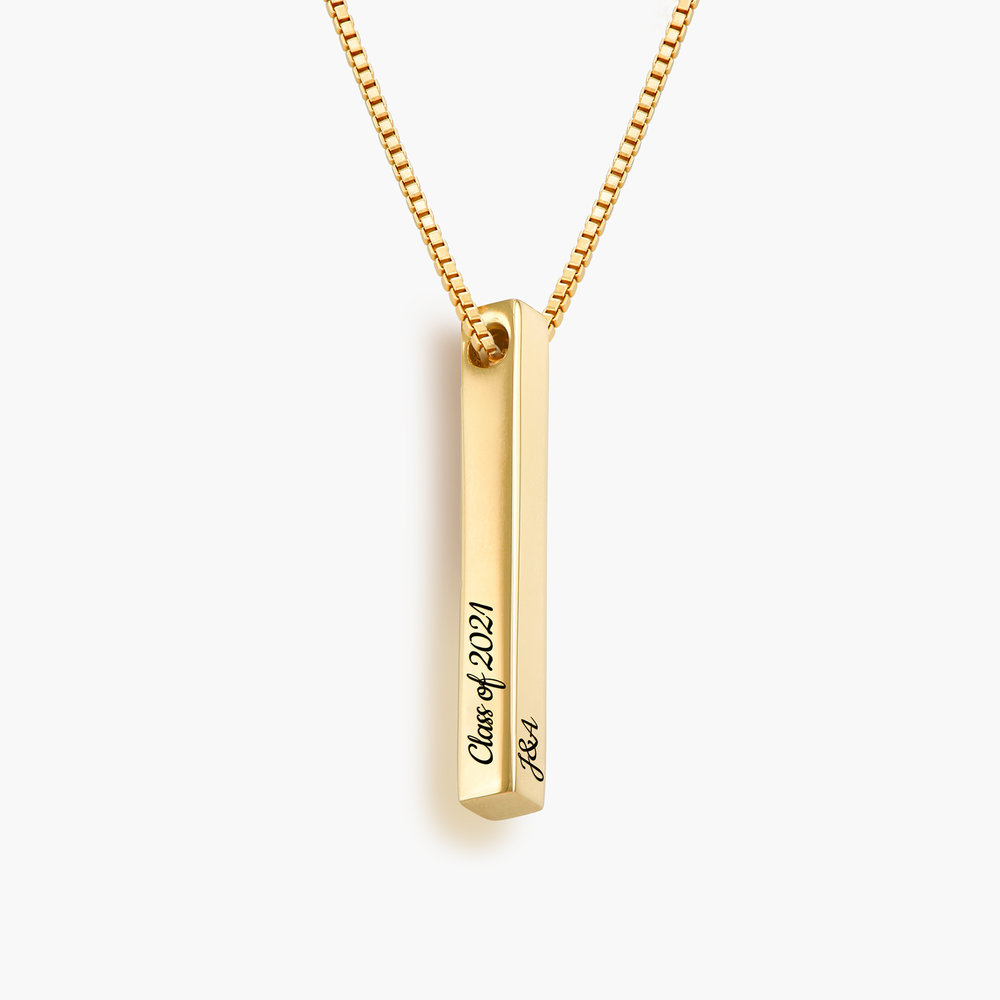 Pillar Bar Necklace - Gold Plated - 1