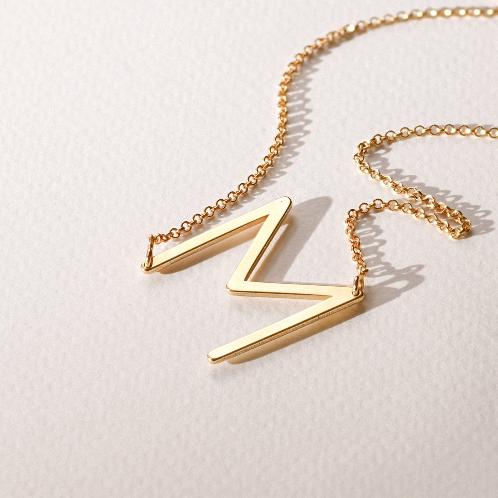 Initial Necklace - Gold Plated - 1